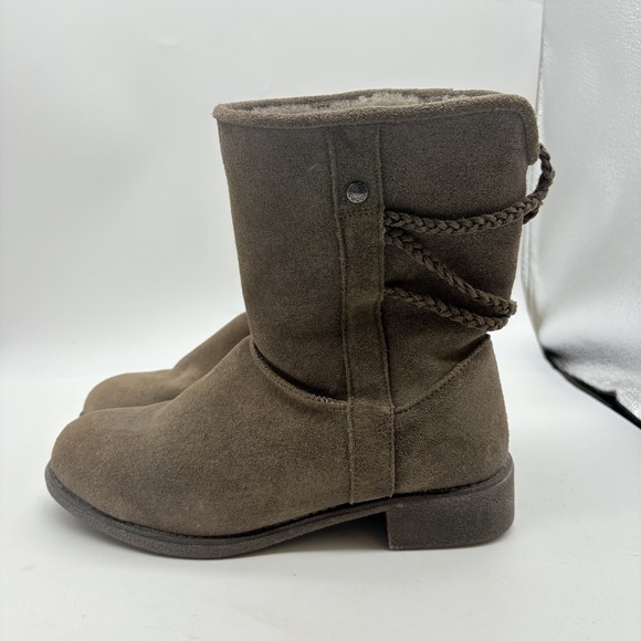 Abeo blaine womens 7.5 leather suede boots w sheepskin shearling lining - Picture 1 of 8